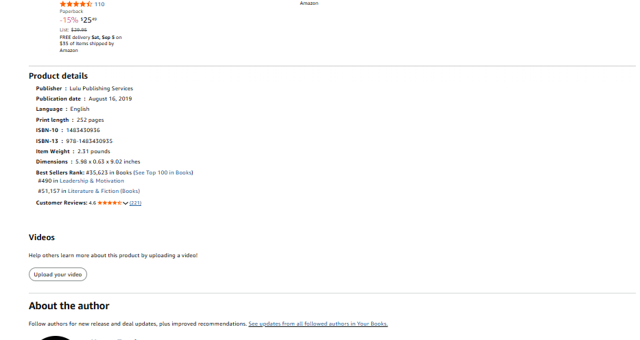 Supplied example of an underdeveloped Amazon product content section